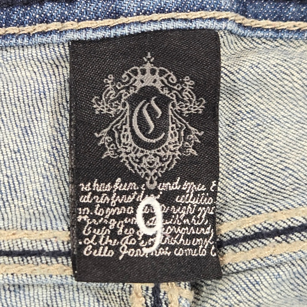 Cello Women Preppy Embroidered Bootcut Jeans Size 9 Mid Wash Y2K - Picture 12 of 15